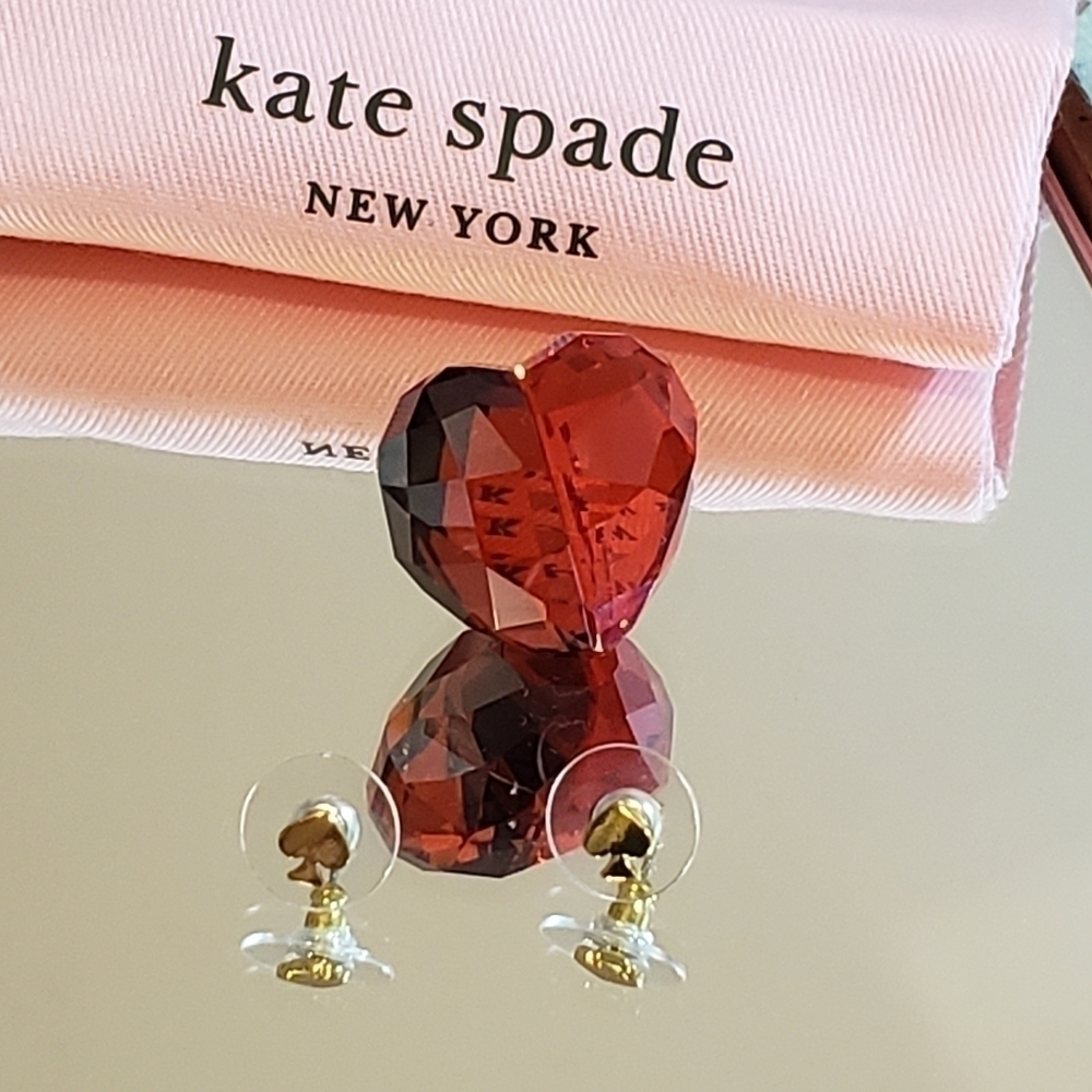 Kate Spade Signature spade mini studs Gold New